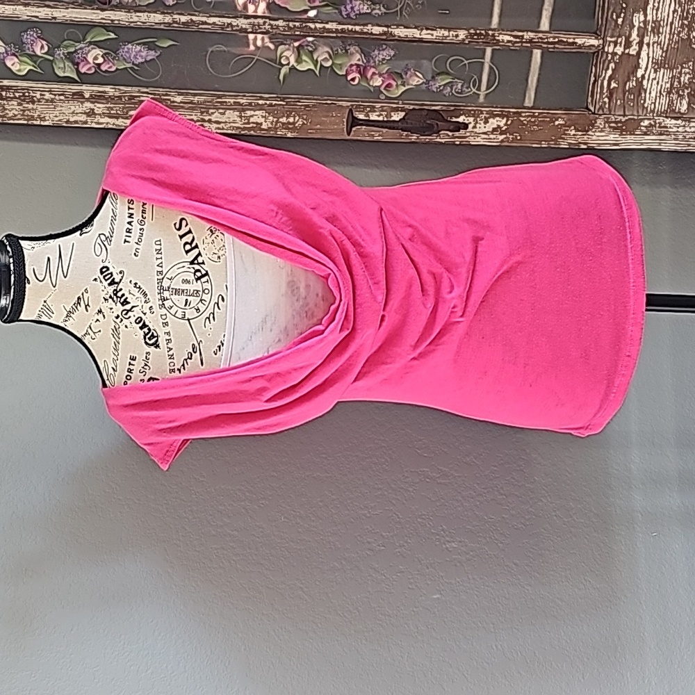 COWL NECK KNIT TOP WITH BUILT IN CAMIS FRONT PANEL. SIZE SMALL
